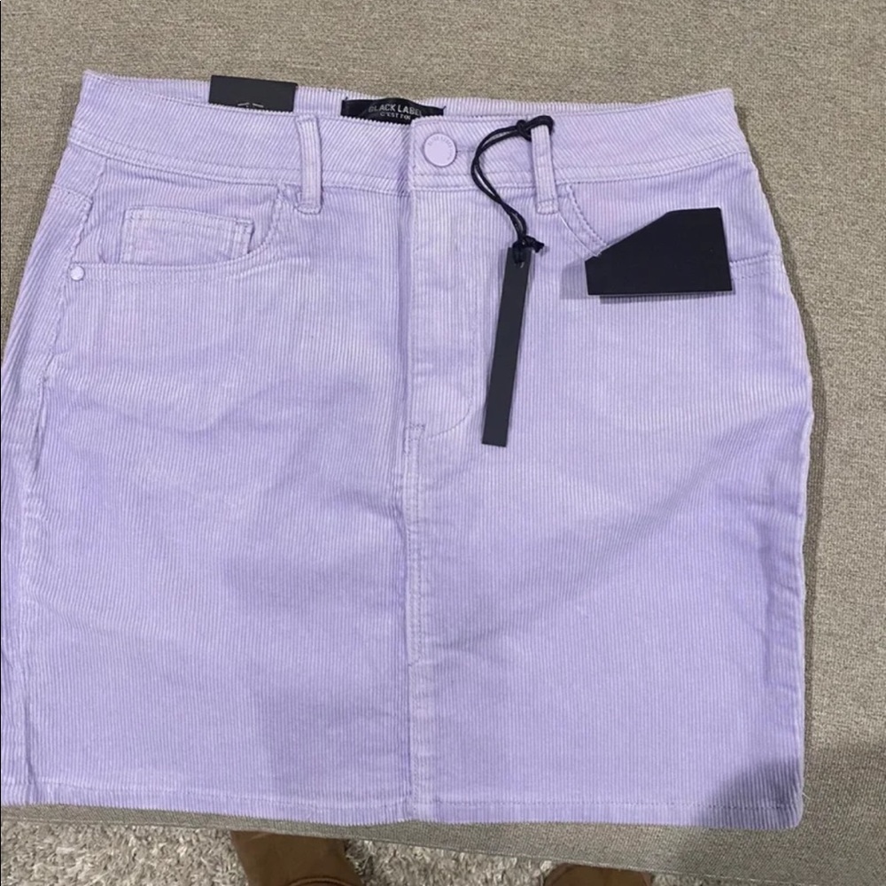 Black Label lavender denim mini skirt